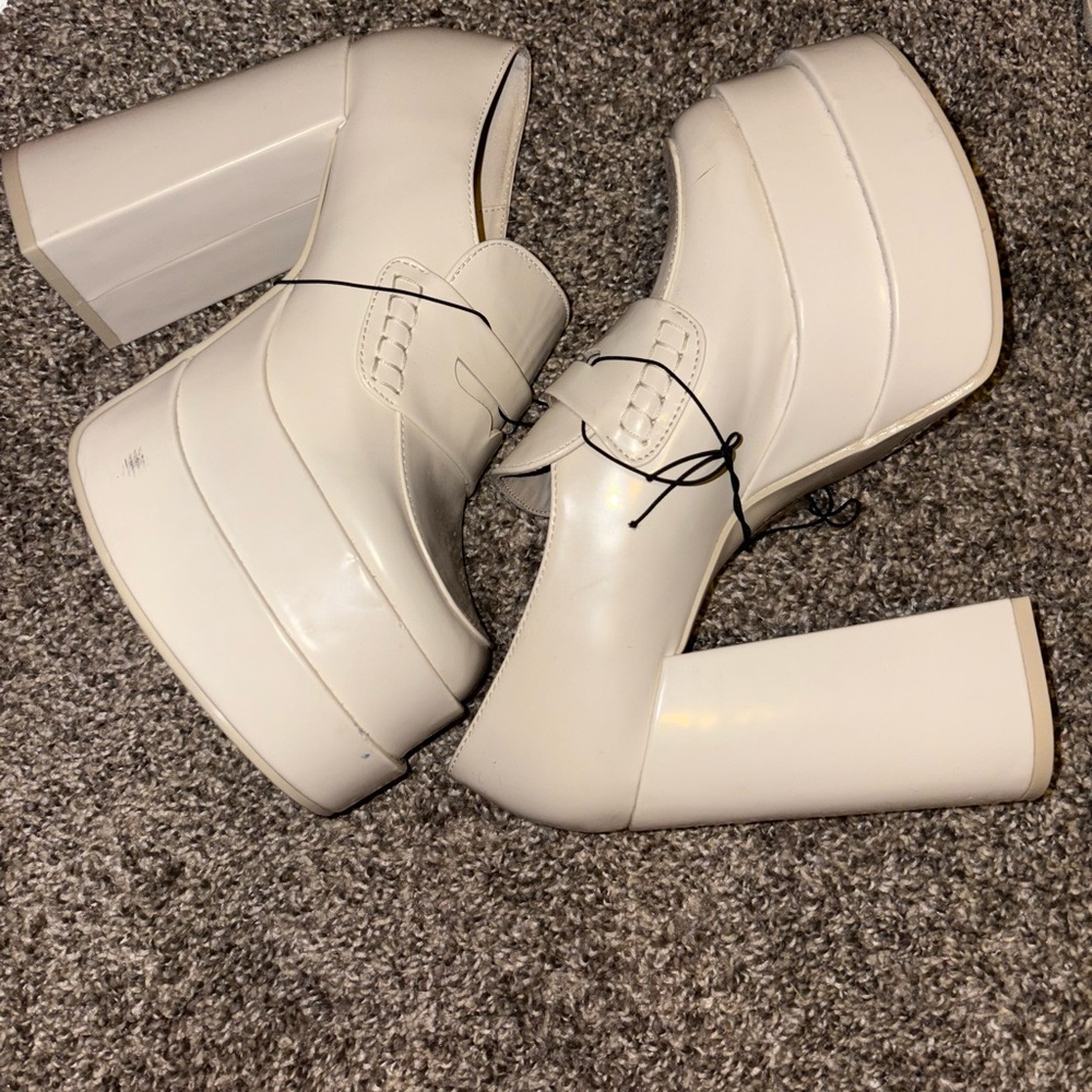 Elegant Cream Platform Heels